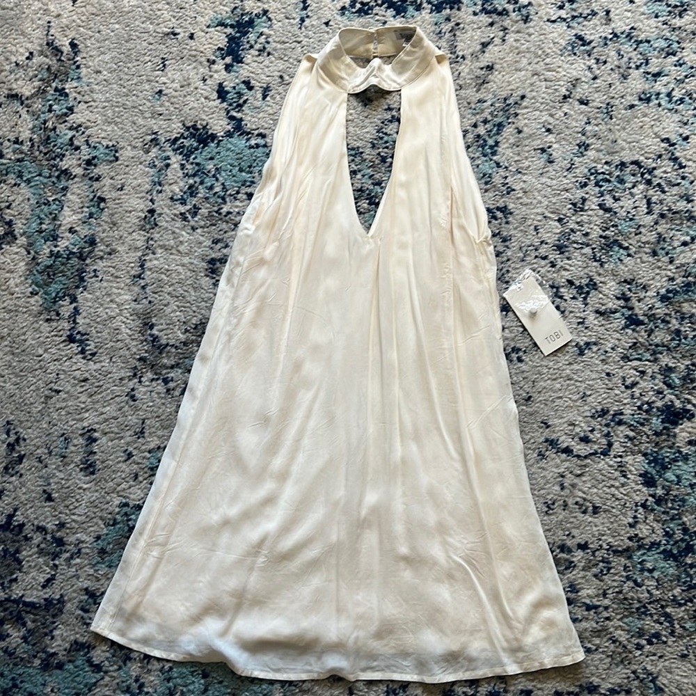 Cream Tobi V-Neck Dress